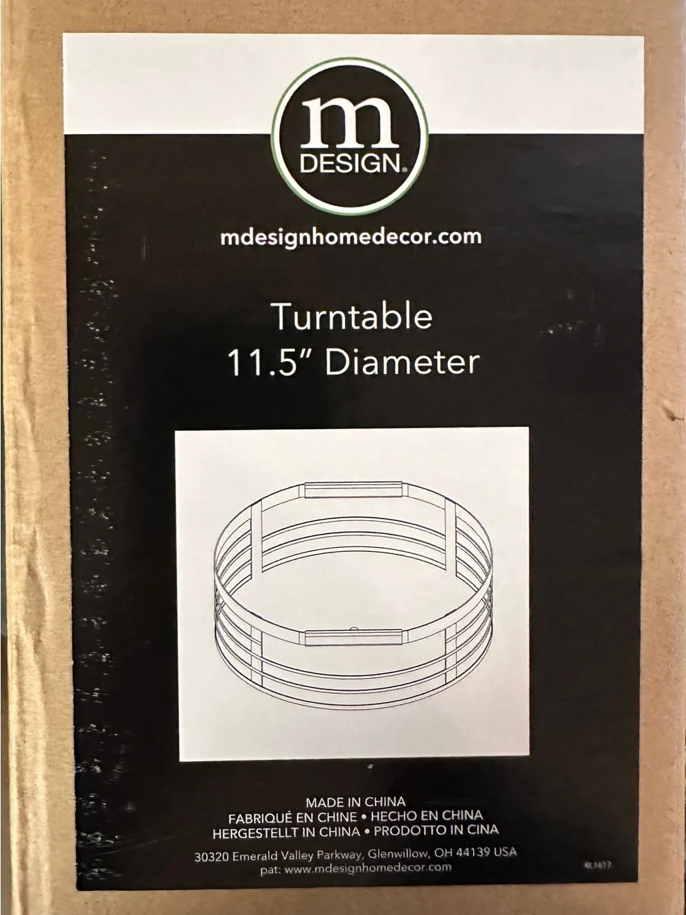 West Elm Black Rotating Turntable Tray